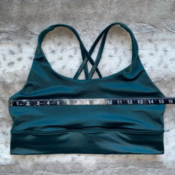 lululemon Energy Longline Bra Foil Medium Support, B-D Cups in Storm Teal - Picture 8 of 14